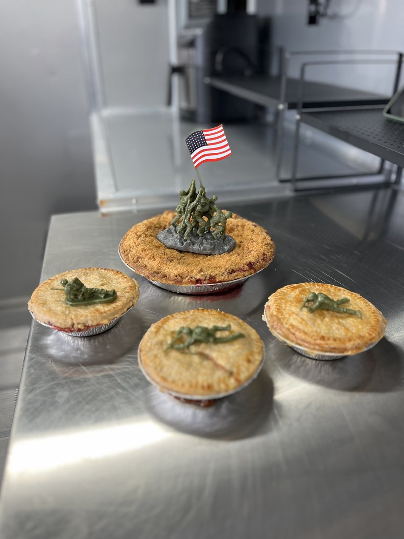 Holiday gift pies in boxes