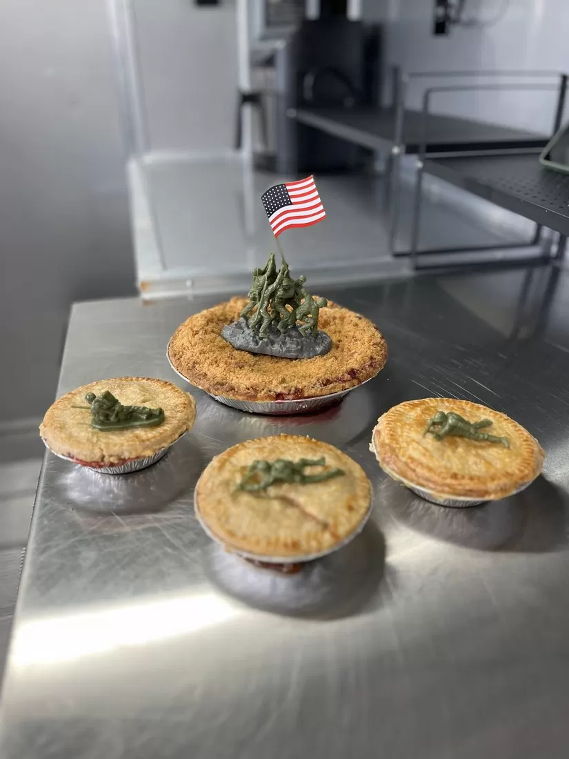 Holiday gift pies in boxes